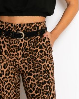 Παντελόνι με λάστιχο στη μέση & leopard μοτίβο καφέ