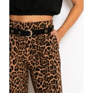 Παντελόνι με λάστιχο στη μέση & leopard μοτίβο καφέ