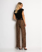 Παντελόνι με λάστιχο στη μέση & leopard μοτίβο καφέ