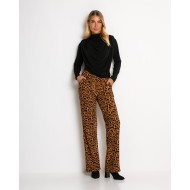 Παντελόνι με λάστιχο στη μέση & leopard μοτίβο μπεζ