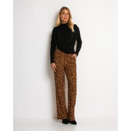 Παντελόνι με λάστιχο στη μέση & leopard μοτίβο μπεζ