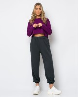 Παντελόνι φούτερ με λάστιχο ανθρακί