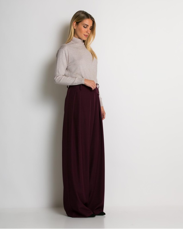 Παντελόνα με κούμπωμα στο πλάι δαμασκηνί