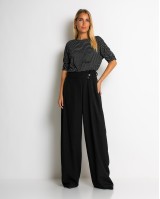 Παντελόνα με κούμπωμα στο πλάι μαύρο