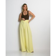 Παντελόνα με κούμπωμα στο πλάι yellow