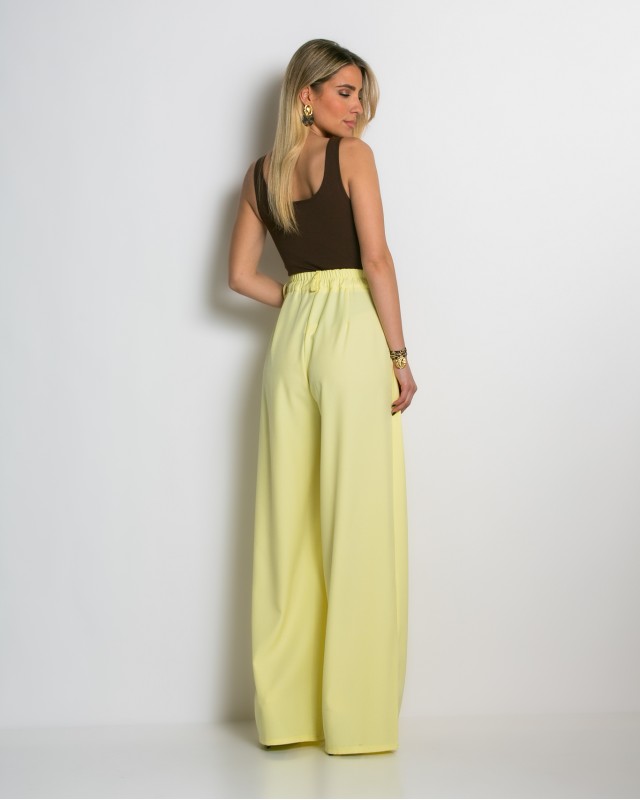 Παντελόνα με κούμπωμα στο πλάι yellow