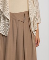 Παντελόνα με κούμπωμα στο πλάι μπεζ ανοιχτό