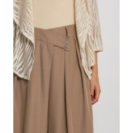 Παντελόνα με κούμπωμα στο πλάι μπεζ ανοιχτό