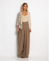 Παντελόνα με κούμπωμα στο πλάι μπεζ ανοιχτό