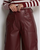 Παντελόνι δερματίνη ψηλόμεσο carrot μπορντό