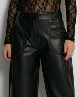 Παντελόνι δερματίνη ψηλόμεσο carrot μαύρο