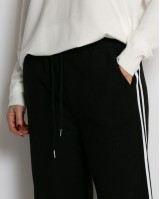 Παντελόνι κοτλέ με λάστιχο και ρίγες στο πλάι μάυρο 