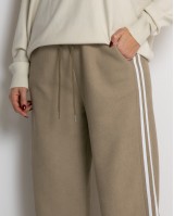 Παντελόνι κοτλέ με λάστιχο και ρίγες στο πλάι πούρο