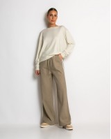 Παντελόνι κοτλέ με λάστιχο και ρίγες στο πλάι πούρο