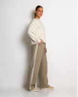 Παντελόνι κοτλέ με λάστιχο και ρίγες στο πλάι πούρο