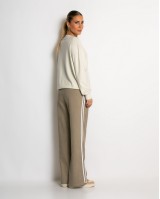 Παντελόνι κοτλέ με λάστιχο και ρίγες στο πλάι πούρο