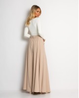 Παντελόνα ψηλόμεση με ζώνη μπεζ
