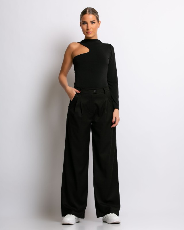 Παντελόνι με πιέτα μαύρο