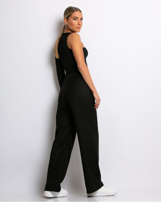 Παντελόνι με πιέτα μαύρο