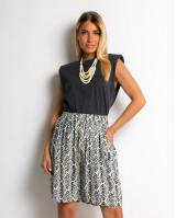 Σορτς με boho print ανθρακί