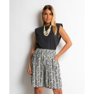 Σορτς με boho print ανθρακί