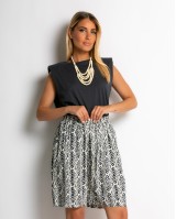 Σορτς με boho print ανθρακί