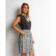 Σορτς με boho print ανθρακί