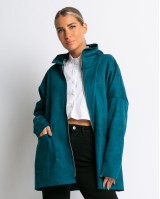 Ζακέτα μακριά με τσέπες πετρόλ