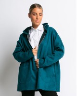 Ζακέτα μακριά με τσέπες πετρόλ