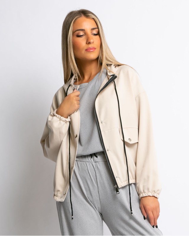 Jacket υφασμάτινο μπεζ Jacket υφασμάτινο μπεζ