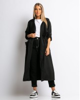 Καμπαρντίνα με σούρα και λάστιχο  στην μέση μαύρο