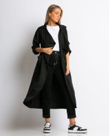 Καμπαρντίνα με σούρα και λάστιχο  στην μέση μαύρο