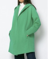 Ζακέτα φούτερ χνουδωτή με κουκούλα Πράσινο