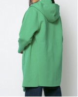 Ζακέτα φούτερ χνουδωτή με κουκούλα Πράσινο