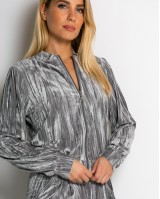 Σετ ζακέτα και παντελόνι βελουτέ silver