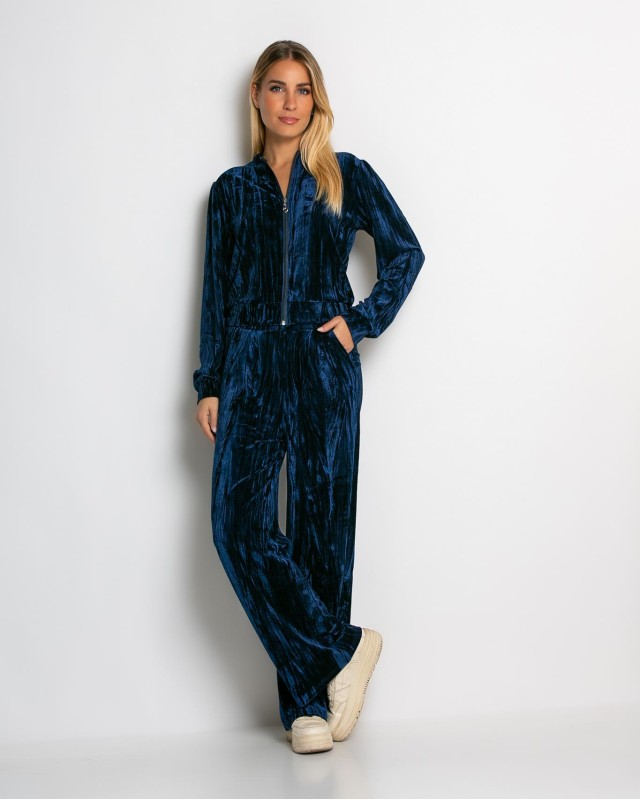 Σετ ζακέτα και παντελόνι βελουτέ navy