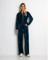 Σετ ζακέτα και παντελόνι βελουτέ navy