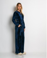 Σετ ζακέτα και παντελόνι βελουτέ navy