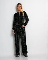 Σετ ζακέτα και παντελόνι βελουτέ μαύρο