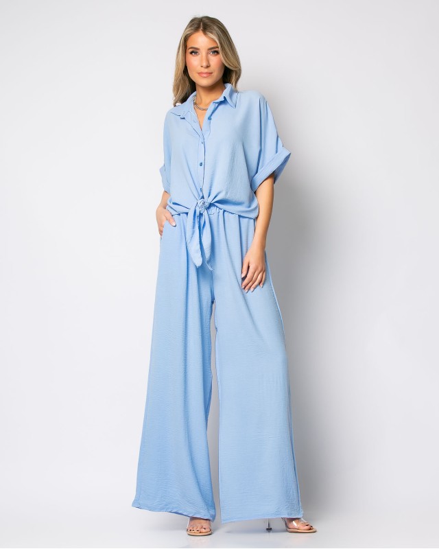 Σετ πουκάμισο με δέσιμο και παντελόνι baby blue