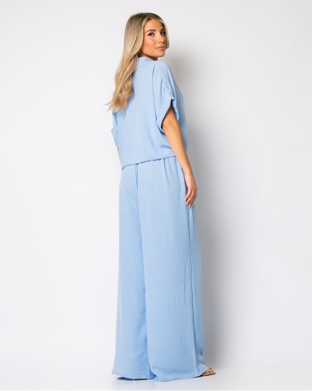 Σετ πουκάμισο με δέσιμο και παντελόνι baby blue