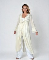 Τουνίκ see through με βολαν cream Τουνίκ see through με βολαν cream
