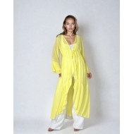 Τουνίκ see through με βολαν κίτρινο