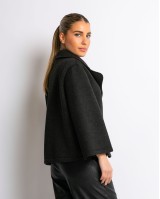 Ζακέτα με τρουακάρ μανίκι μαύρη