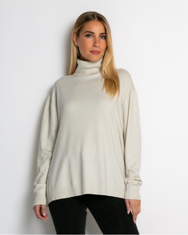 Μπλούζα ψιλό πλεκτό ζιβάγκο σε άνετη γραμμή ραφ