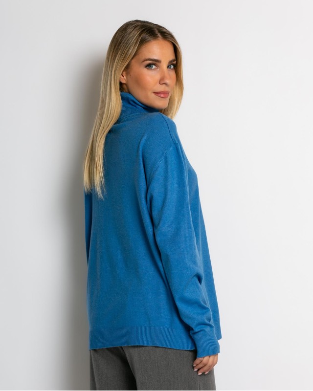 Μπλούζα ψιλό πλεκτό ζιβάγκο σε άνετη γραμμή ραφ