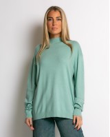 Μπλούζα ψιλό πλεκτό απαλή υφή με λουπέτο μέντα
