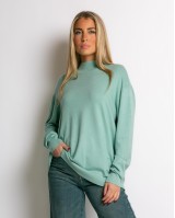 Μπλούζα ψιλό πλεκτό απαλή υφή με λουπέτο μέντα