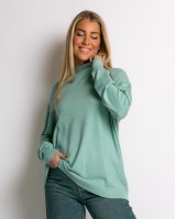 Μπλούζα ψιλό πλεκτό απαλή υφή με λουπέτο μέντα