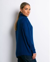 Μπλούζα ψιλό πλεκτό απαλή υφή μακρυμάνικη ζιβάγκο navy